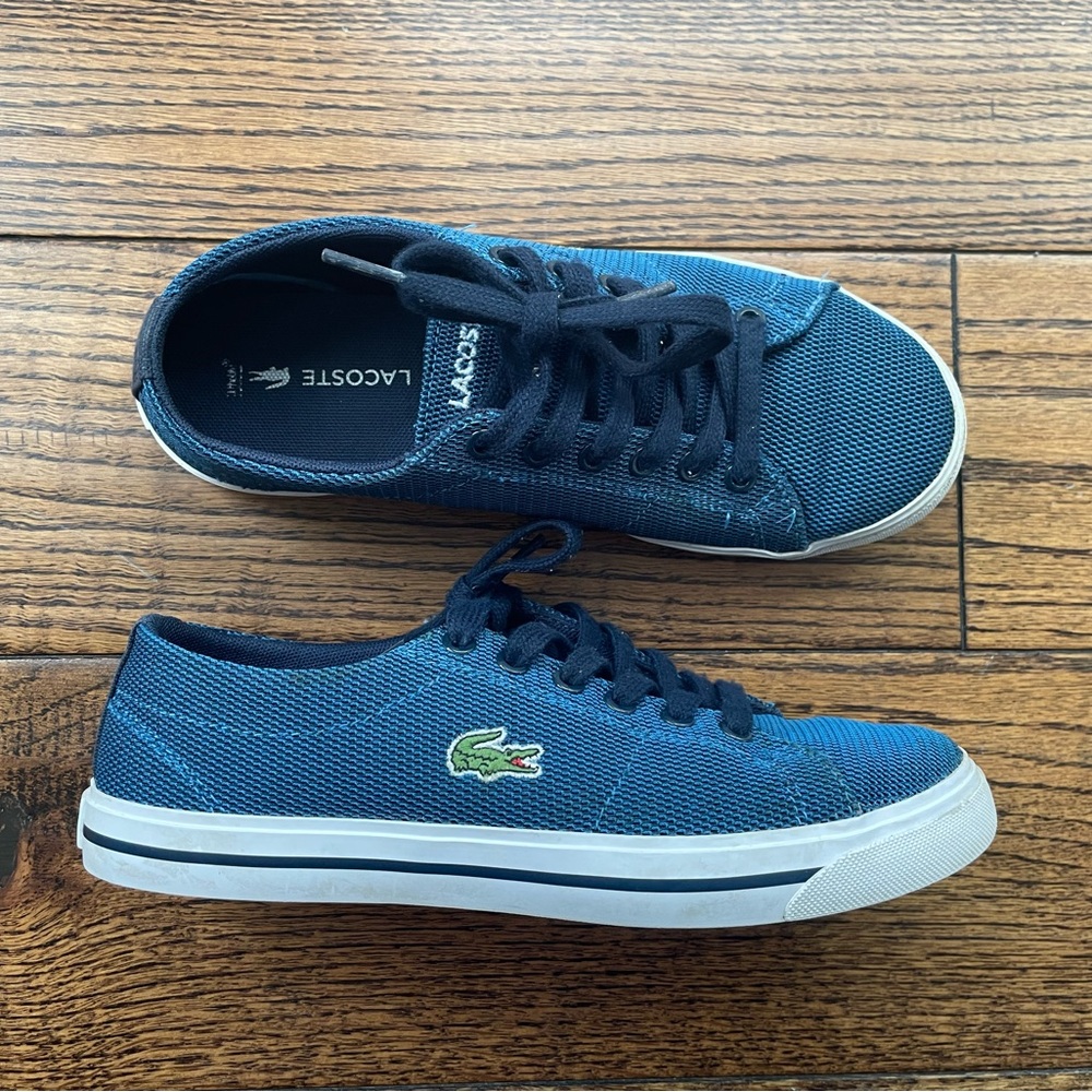 Boys Lacoste Navy Canvas Sneakers